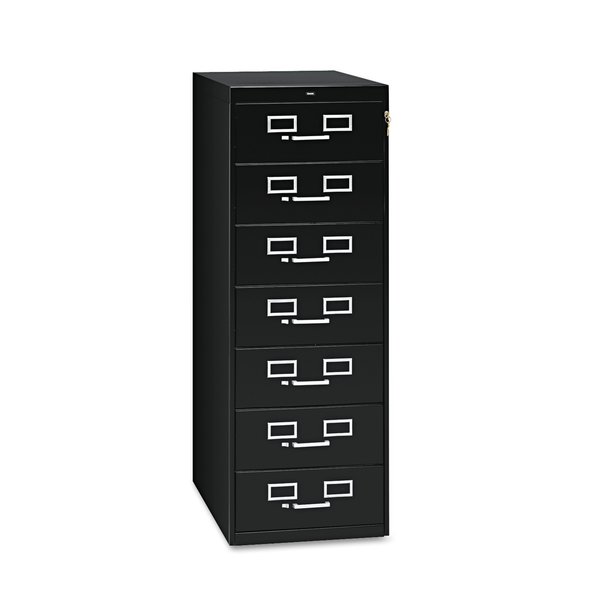 Tennsco 19.13" W 7 Drawer Cabinet, Black, Multimedia CF-758BK